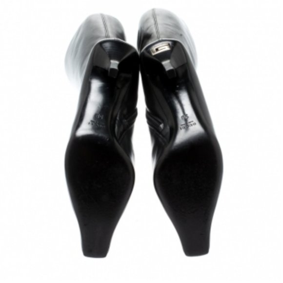 RARE Gucci G heel knee high leather boots 37.5 - Picture 6 of 8